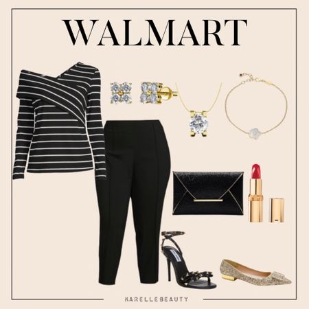 Walmart plus size holiday outfit idea. 

Off the shoulder top, dress pants, clutch, holiday outfit, size 20. 

#LTKHoliday #LTKSeasonal #LTKcurves