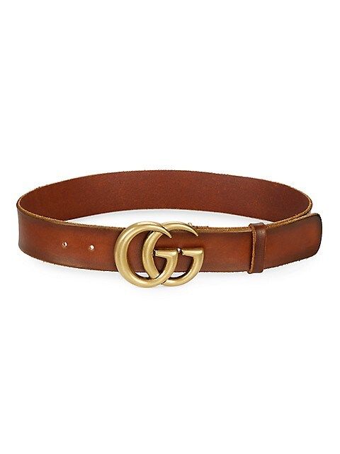 Leather Belt with Double G Buckle | Saks Fifth Avenue