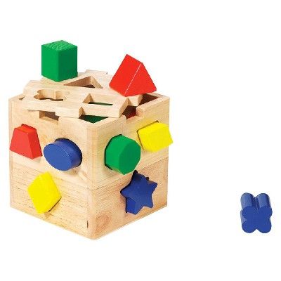 Melissa & Doug® Shape Sorting Cube - Classic Wooden Toy With 12 Shapes | Target