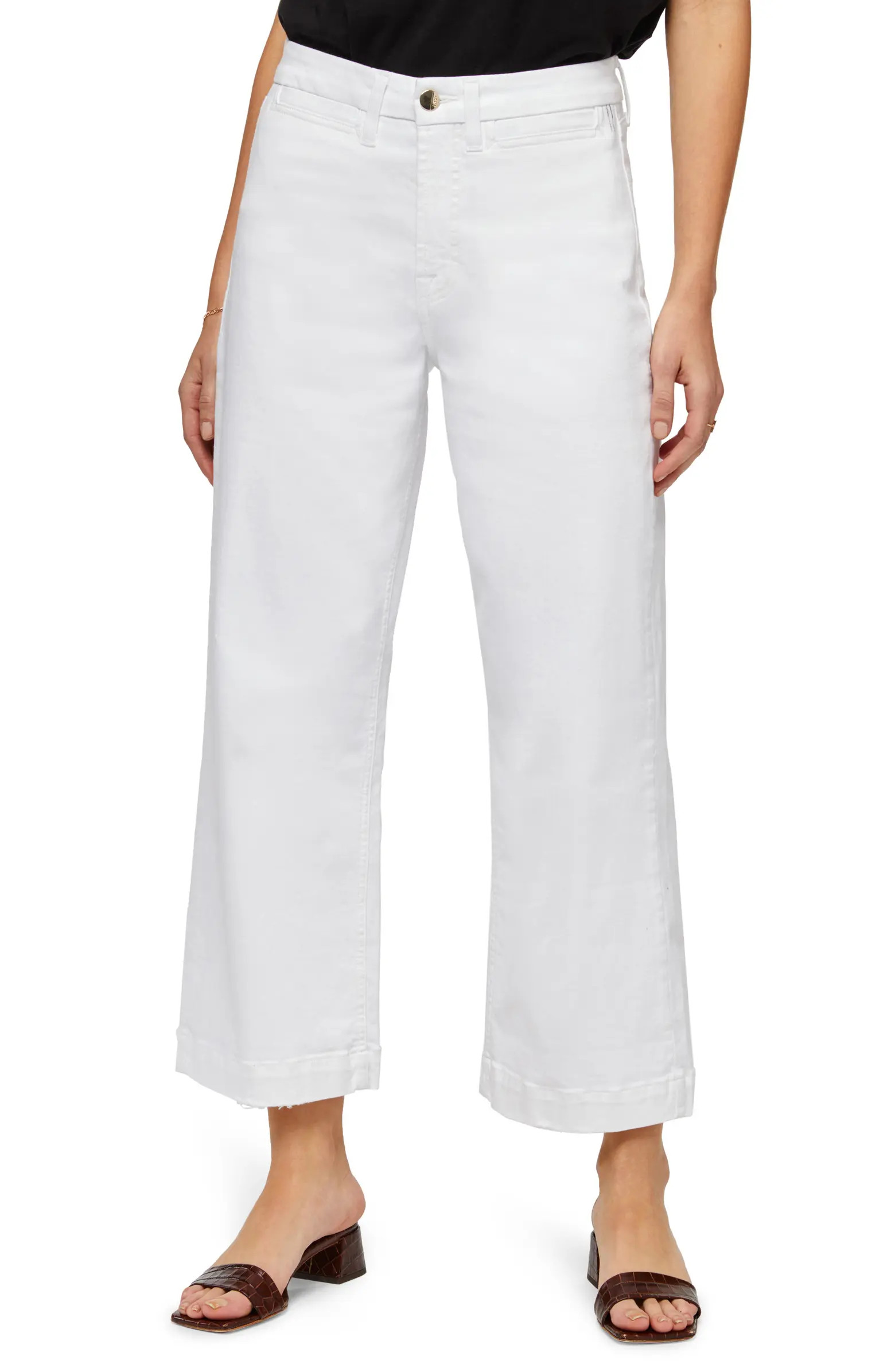 JEN7 High Waist Crop Wide Leg Jeans | Nordstrom