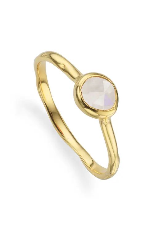 Monica Vinader Siren Small Semiprecious Stone Stacking Ring in Gold/Moonstone at Nordstrom, Size 6 | Nordstrom