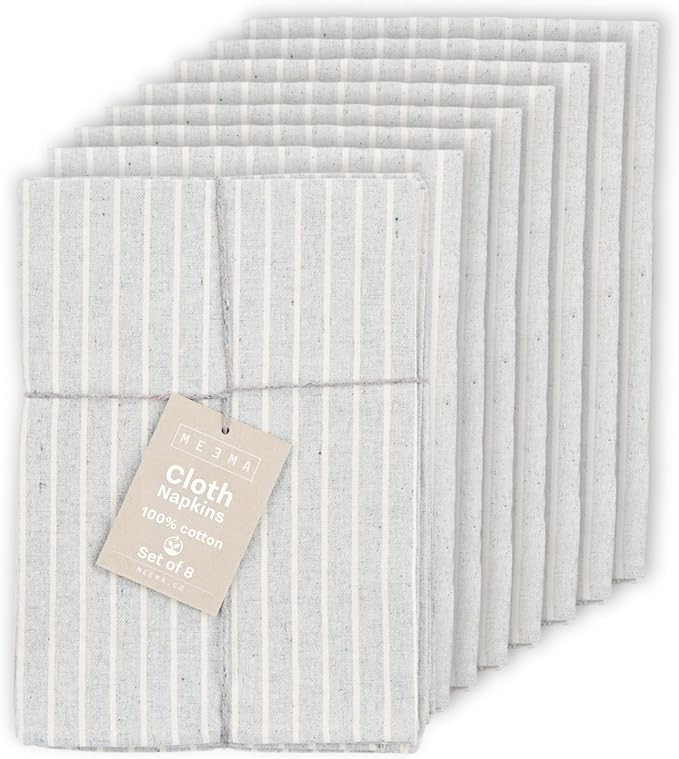 MEEMA Soft Cloth Napkins Set of 8 - Absorbent Dinner Napkins for Everyday Use, Cotton Blended Tab... | Amazon (US)