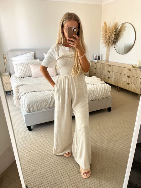 Jumpsuit - Im wearing a size 6 and i am a size 6. It was a bit of a tight squeeze to get on so will recommend going a size up. They didnt have a petite size but I defiantly need it shorter as im 152cm. So if you’re 5ft and above this length will fit perfectly 

#LTKstyletip #LTKshoecrush #LTKfit