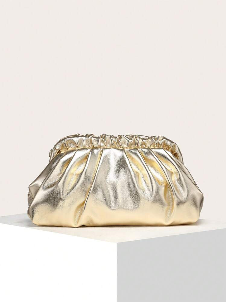 1pc Women Retro Floral Pleated Clutch Bag | SHEIN