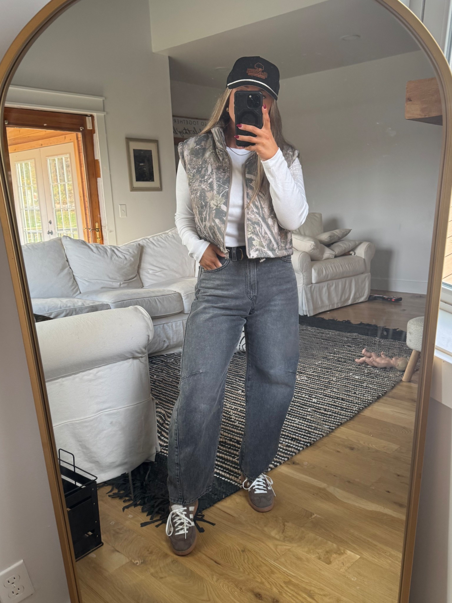 Cutest fall outfit. Camo puffer vest onsale. Barrel jeans. Sambas 

#LTKFindsUnder50 #LTKSaleAlert #LTKStyleTip