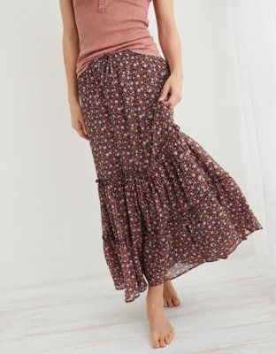 Aerie Garden Party Midi Skirt | American Eagle Outfitters (US & CA)