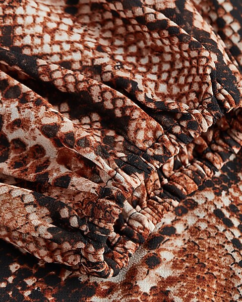 Snakeskin Print Tiered Trapeze Dress | Express