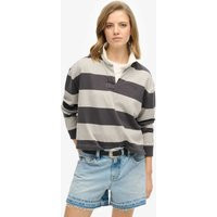 Superdry female Pure Cotton Striped Oversized Rugby Top - 12 - Grey Mix, Grey Mix | Marks & Spencer (UK)