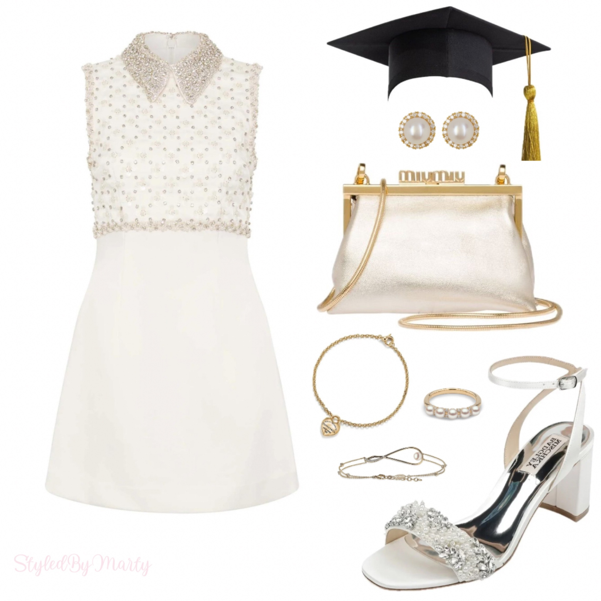 Graduation dress, graduation white dress, graduation outfit, graduation party dress, white crystal embellished mini dress, white mini dress, white low heeled shoes, bridal shoes, white heels 

#LTKShoeCrush #LTKStyleTip #LTKParties