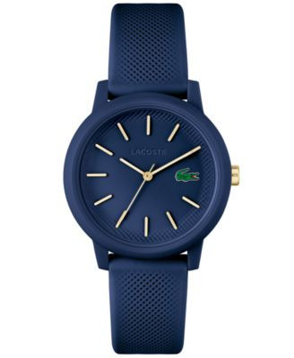 Lacoste Women's L.12.12 Navy Silicone Strap Watch 36mm - Navy | Macy's
