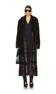 The Garment Dixie Faux Fur Long Coat in Espresso from Revolve.com | Revolve Clothing (Global)