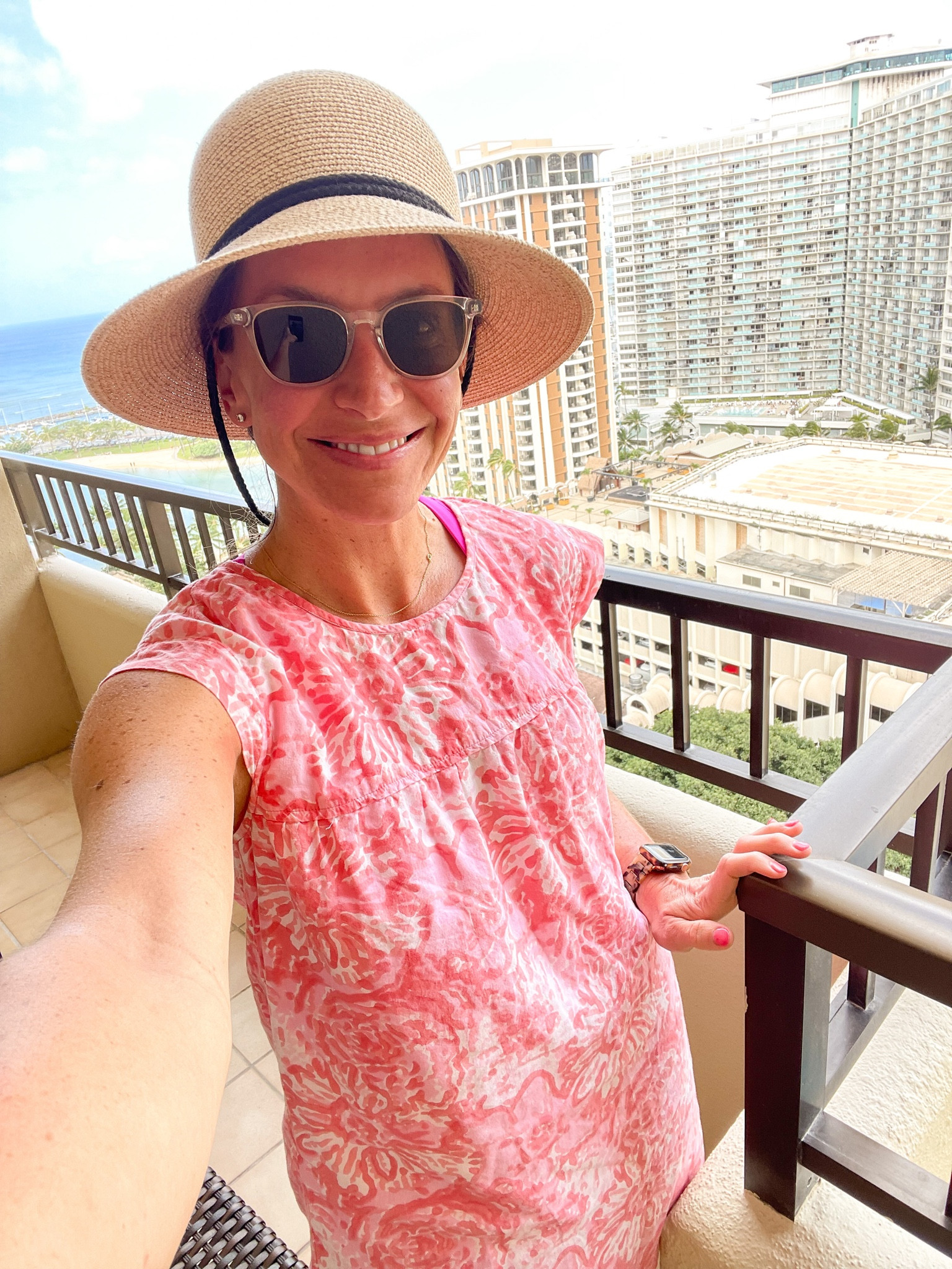 Sunglasses (not linked here) are the Kona from mohalaeyewear.com, and code katiev saves you 15%. Dress/cover-up runs tts. Size up a size in swimsuit. This hat is an Amazon hat and it’s my favorite. Perfect for windy days because it has a lanyard! 

#LTKSeasonal #LTKstyletip