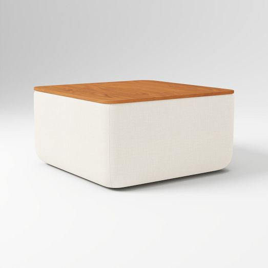 Upholstered Square Storage Ottoman | West Elm (US)