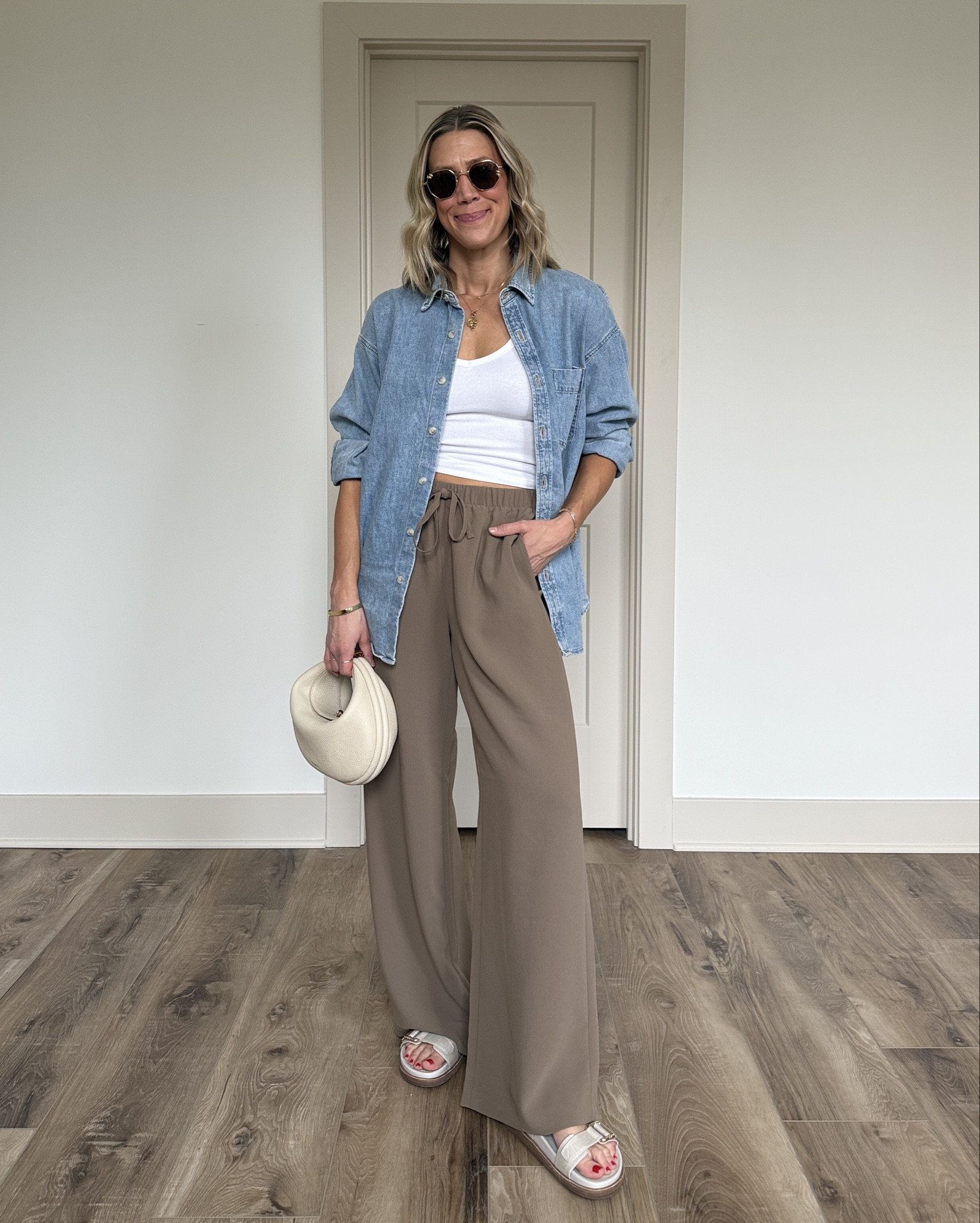 Wearing XS tank, XS denim shirt, small pants, sandals tts

#LTKOver40 #LTKootd #LTKgrwm