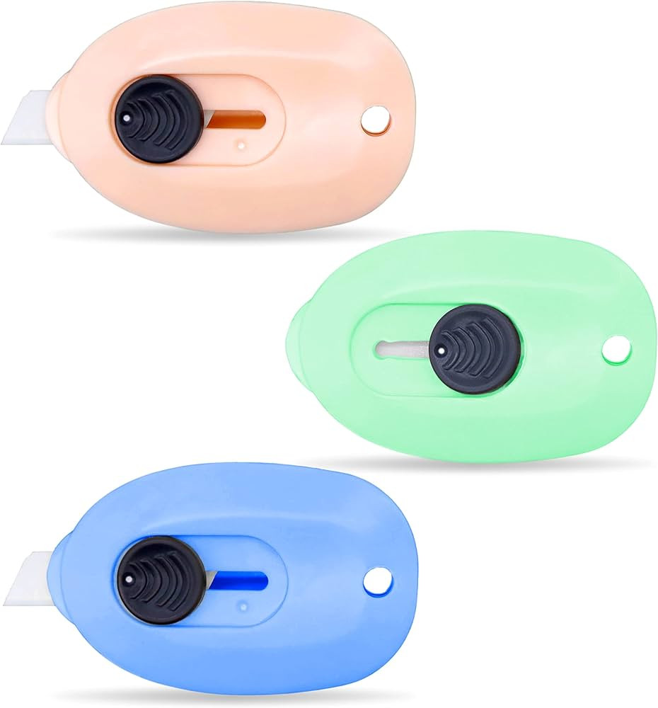 Sonuimy Mini Ceramic Box Cutter, 3pcs Safety Package Box Opener, Retractable Utility Knife Cerami... | Amazon (US)
