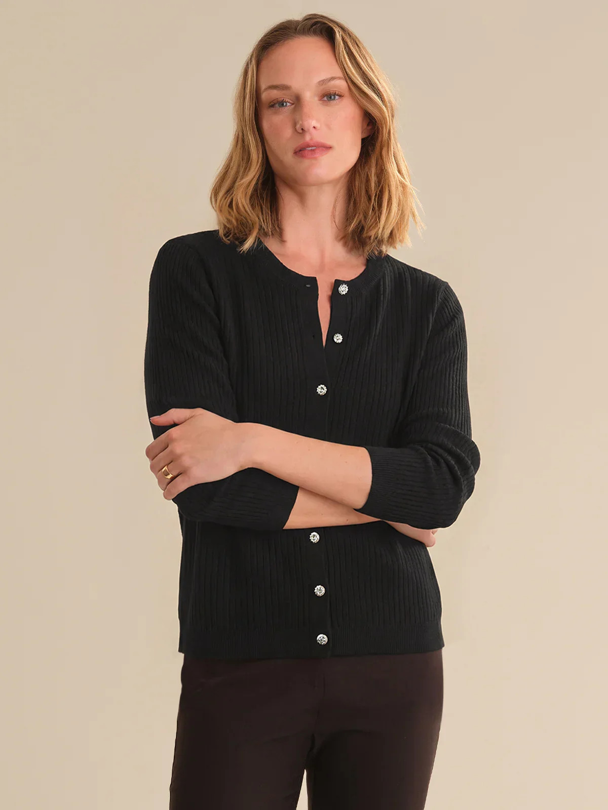 89th & Madison Rib Button Front Cardigan | 89th + Madison