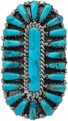 Genuine Sleeping Beauty Turquoise Statement Ring, Sterling Silver, Authentic Navajo Native Americ... | Amazon (US)