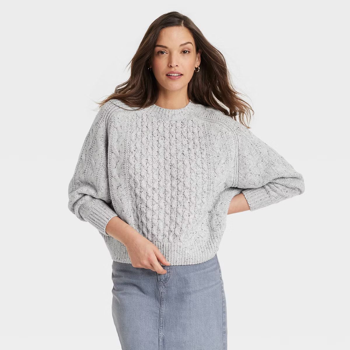 Women's Crewneck Cable Knit Pullover Sweater - Universal Thread™ | Target