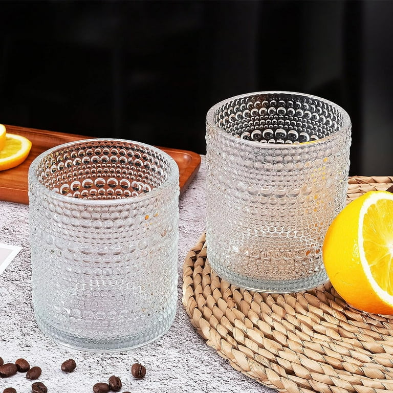 CHUNTIAN Hobnail Drinking Glasses, 13 oz Vintage Drinking Glasses Set of 6, Includes 6 Glass Stra... | Walmart (US)