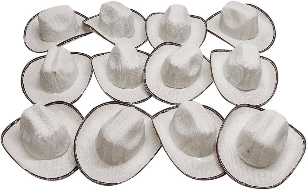 Mini Cowboy Rodeo Hats, 5 Inches Size - 12 Pack (Beige) | Amazon (US)