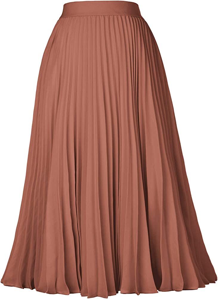 Women's High Waist Pleated A-Line Swing Skirt KK659 | Amazon (US)