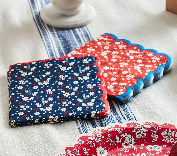 Liberty Floral Scallop Paper Napkins, Set of 24 | Pottery Barn Kids