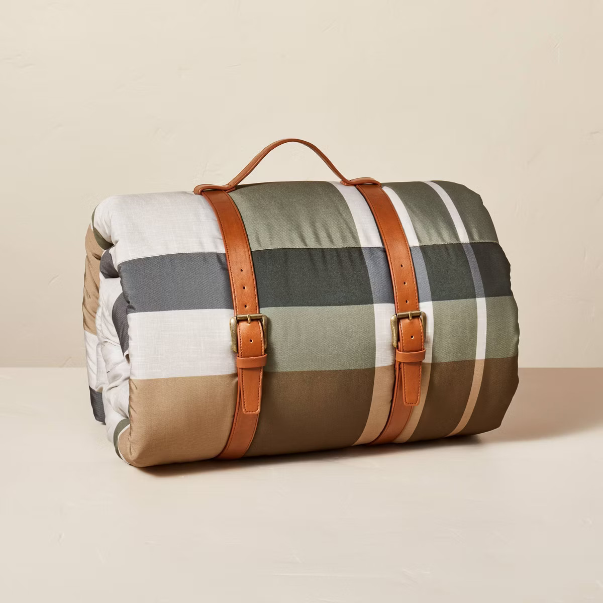 Adult Autumn Plaid 40 Degree Sleeping Bag Green/Cream/Almond/Blue - Hearth & Hand™ with Magnoli... | Target