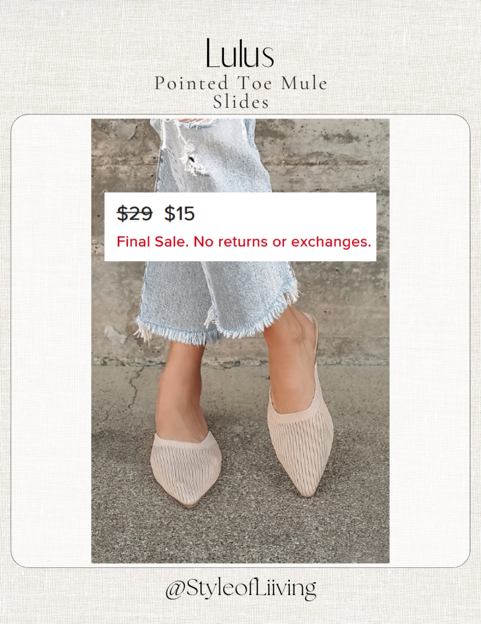 Pointed toe mule slides from Lulus on sale!

#LTKWorkwear #LTKSaleAlert #LTKShoeCrush