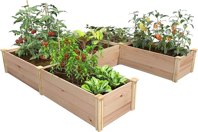 Greenes Fence Premium Cedar Raised Garden Bed 8 ft. x 8 ft. x 16.5 in. U-Shaped Bed | Amazon (US)