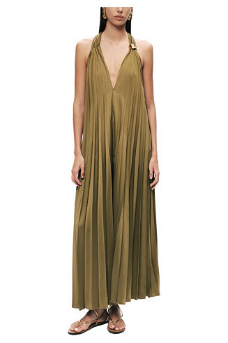 Women's Pleated Halter Maxi Dress | Macy's