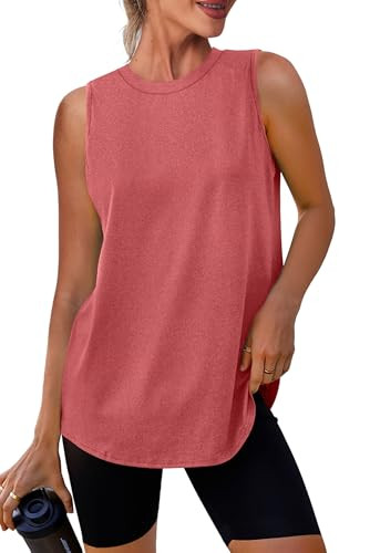 Amazon.com: Women's Workout Tank Tops Sleeveless Exercise Tennis Running Shirts Activewear Fitnes... | Amazon (US)