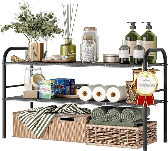 NETEL Under Sink Organizers and Storage, 2 Tier Expandable Under Cabinet Organizer Shelf with 8 R... | Amazon (US)