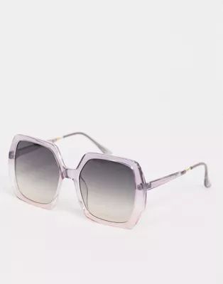 ASOS DESIGN 70's oversized square sunglasses in purple fade | ASOS (Global)