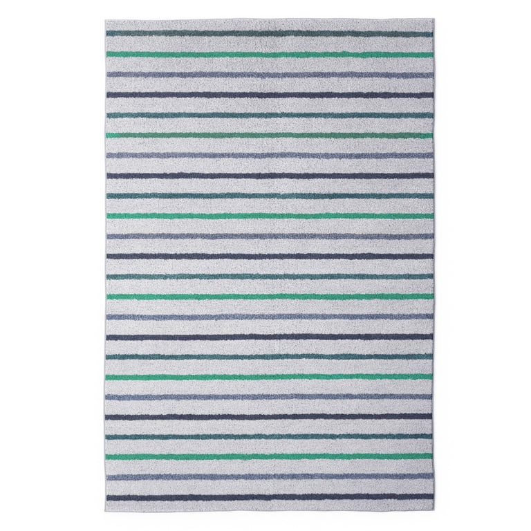 Mainstays Kids Tufted Stripe Area Rug, Blue and Green, 4 ft x 6 ft | Walmart (US)