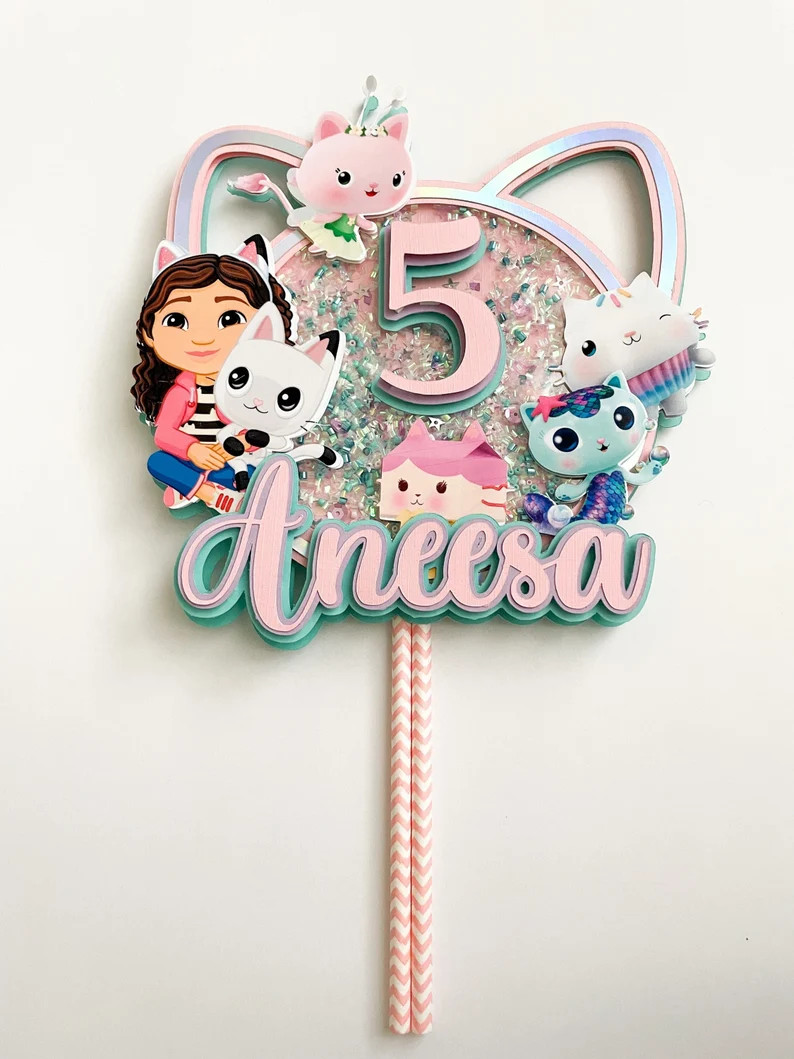 Gabby Dollhouse Inspired Cake Topper Shaker - Etsy | Etsy (US)