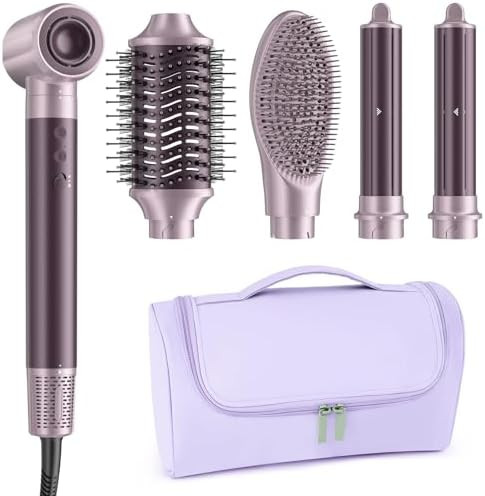 Dual Voltage Hair Dryer Brush for Travel – 5 in 1 Air Styler with High-Speed Blow Dryer, Ionic ... | Amazon (US)