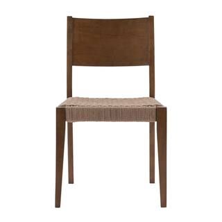 Marlene Brown Modern Dining Chair with Woven Rope Seats (Pack of 2 Chairs) | The Home Depot