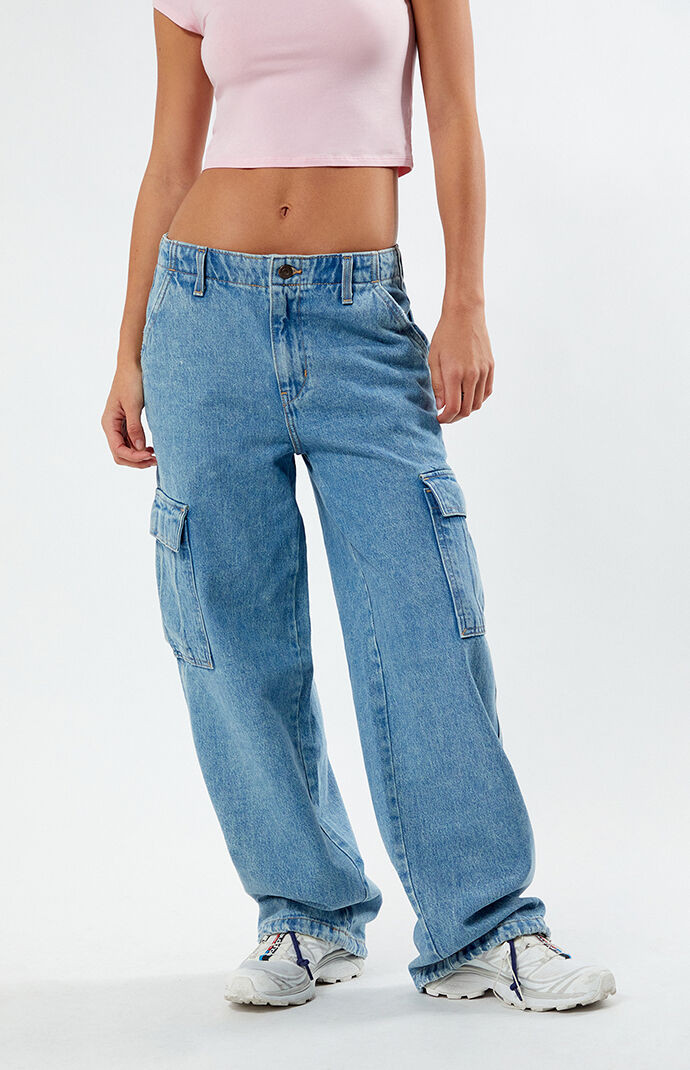 Levi's Women's Light Indigo '94 Baggy Cargo Jeans in Blue - Size 27W X 30L | PacSun