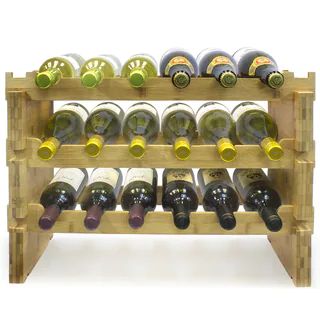 Bamboo 3-tier 18-bottle Wine Rack - On Sale - Overstock - 14393969 | Bed Bath & Beyond