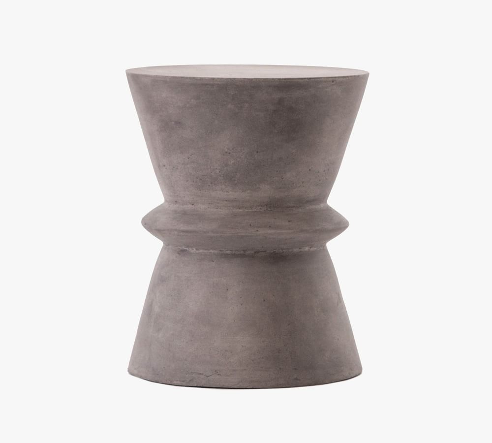 Clessidra Concrete End Table, Dark Gray | Pottery Barn (US)