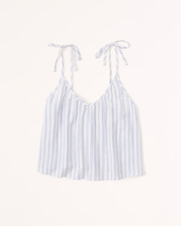 Women's Linen-Blend Sleep Tank | Women's Intimates & Sleepwear | Abercrombie.com | Abercrombie & Fitch (US)