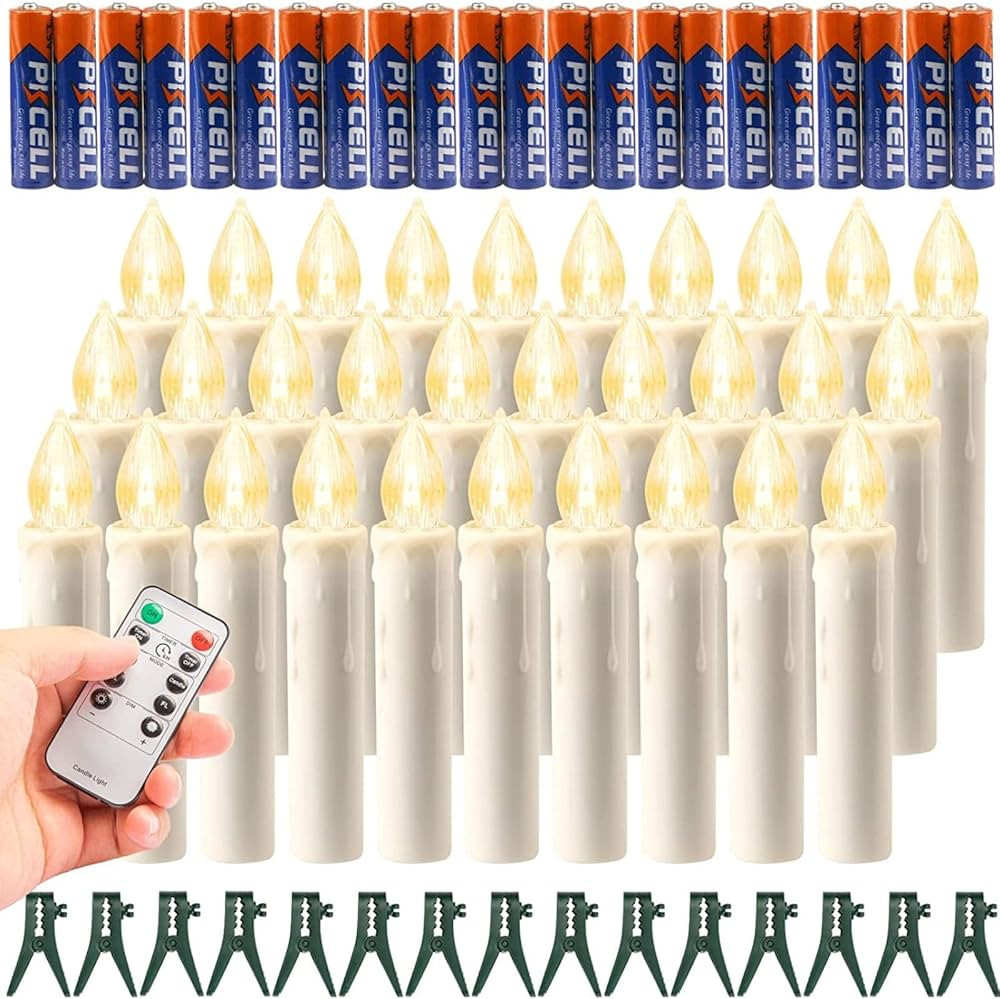 koopower 30 LED Candles with Batteries and Timer, Battery Operated Waterproof Dimmable Flameless ... | Amazon (US)