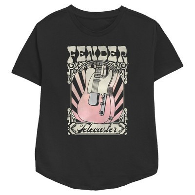 Women's Fender Groovy Telecaster Poster  T-Shirt - Black - 2X Large | Target