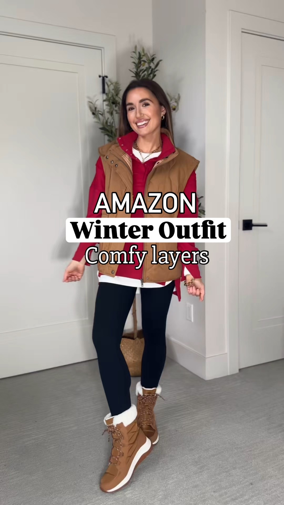 Amazon winter outfit with these comfy layers. New puffer vest is so good!! Quilted and not bulky at all
Pullover in color deep red

Holiday outfit, red sweater, pullovers, waterproof boots

#LTKootd #LTKgrwm #LTKHoliday