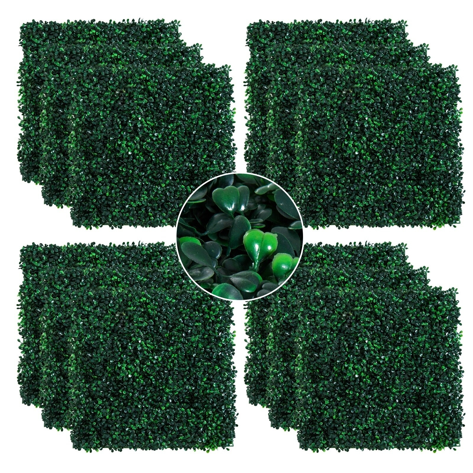 Outsunny Artificial Boxwood Milan Grass Mat with Grid Back Design, Includes Ties, Set of 12 20" x 20 | Bed Bath & Beyond