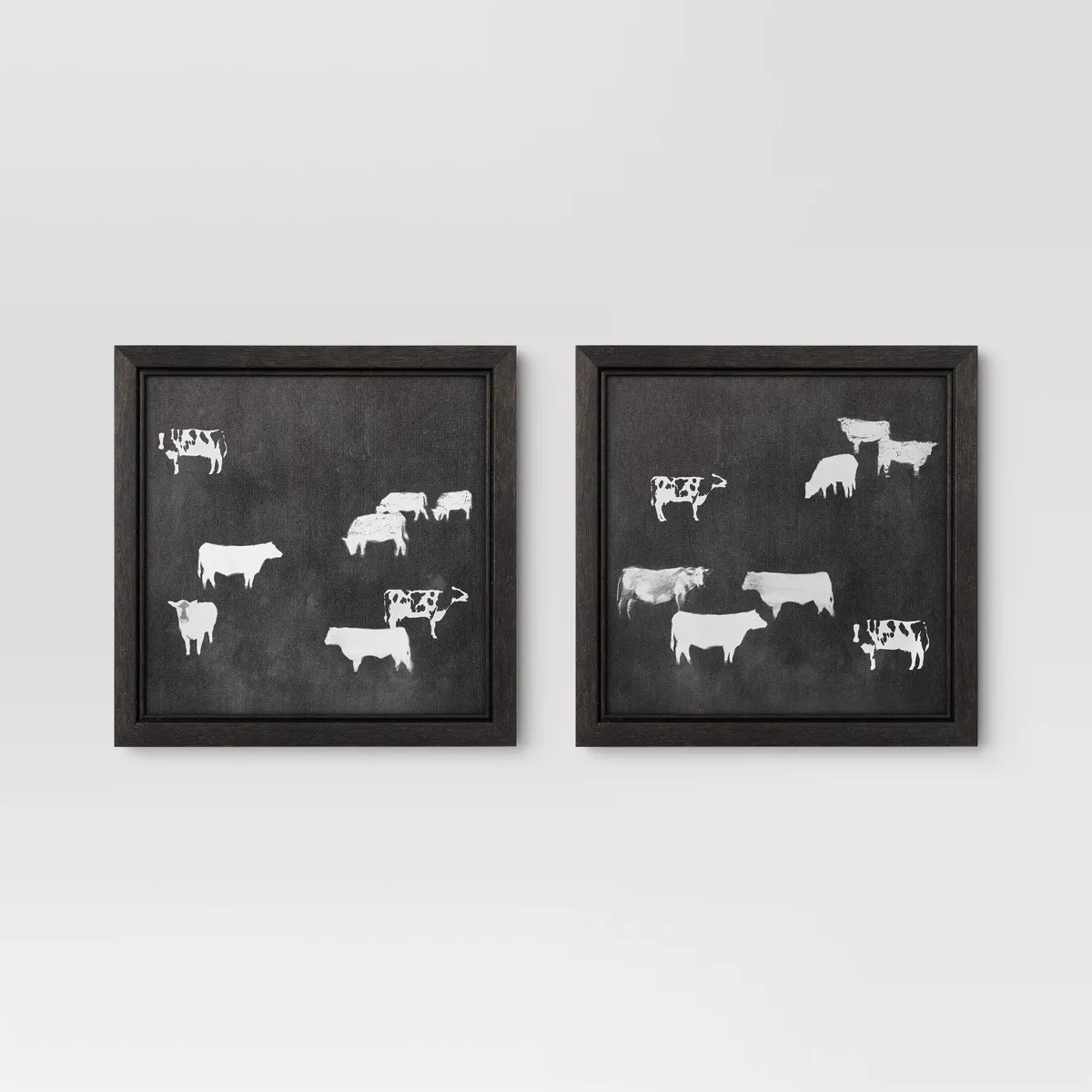 (Set of 2) 12" x 12" Cow Collection II Framed Wall Canvases - Threshold™ | Target