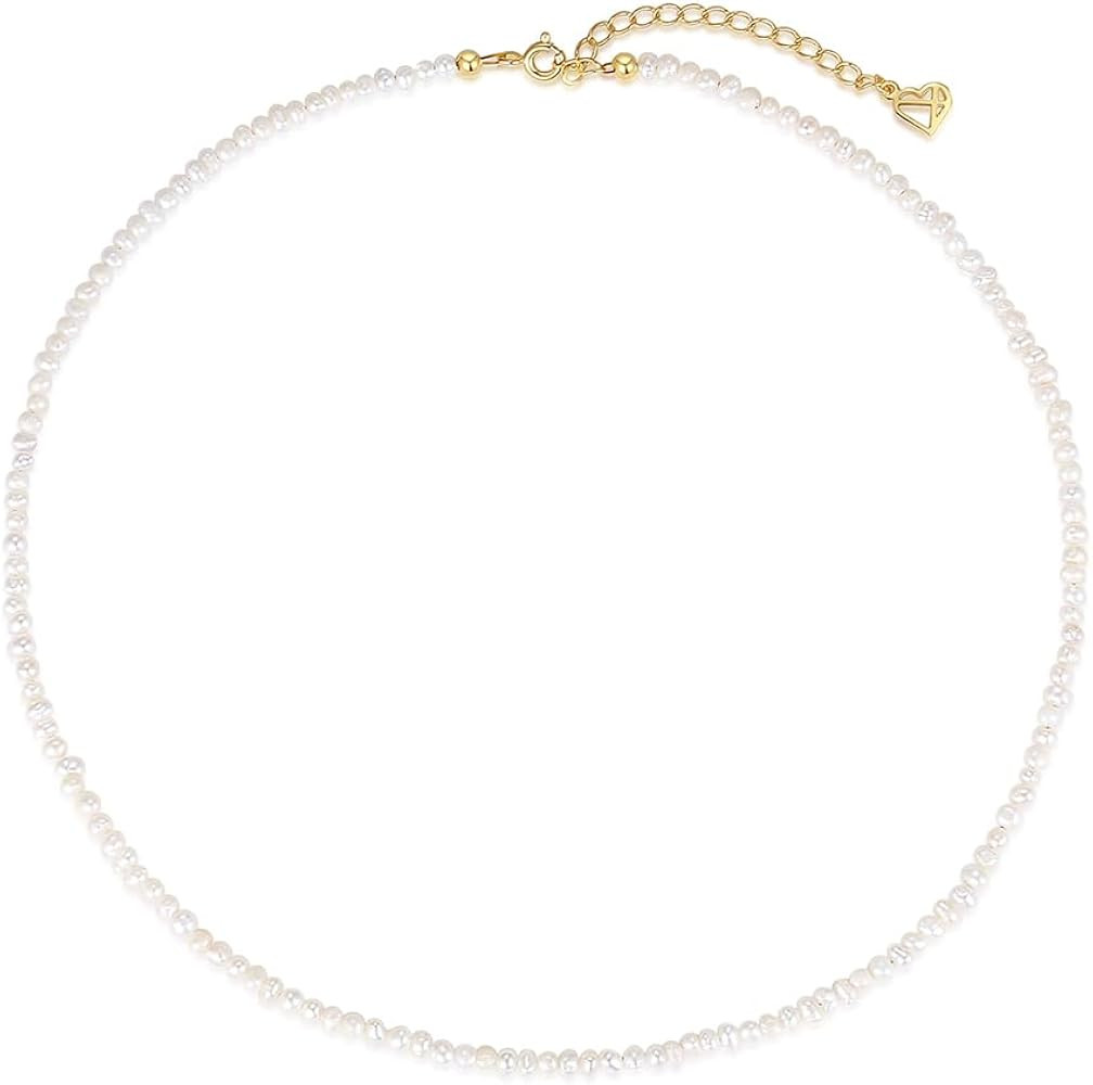 CAITLYNMINIMALIST 18K Gold Sterling Silver Freshwater Adjustable Statement Bold | Dainty | Pearl ... | Amazon (US)