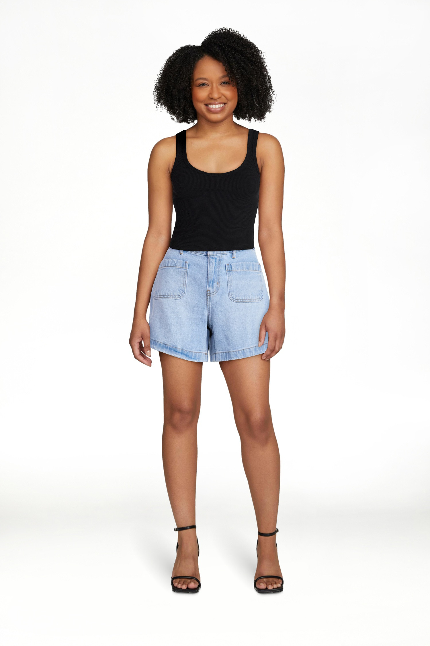 No Boundaries Cropped V-Neck Tank Top, Women’s XXS-XXL | Walmart (US)