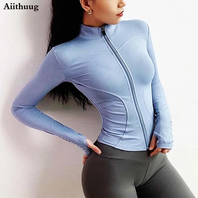 Aiithuug Women's Slim Fit Lightweight Jackets Women's Full Zip-up Yoga Sports Running Jacket with... | AliExpress (US)