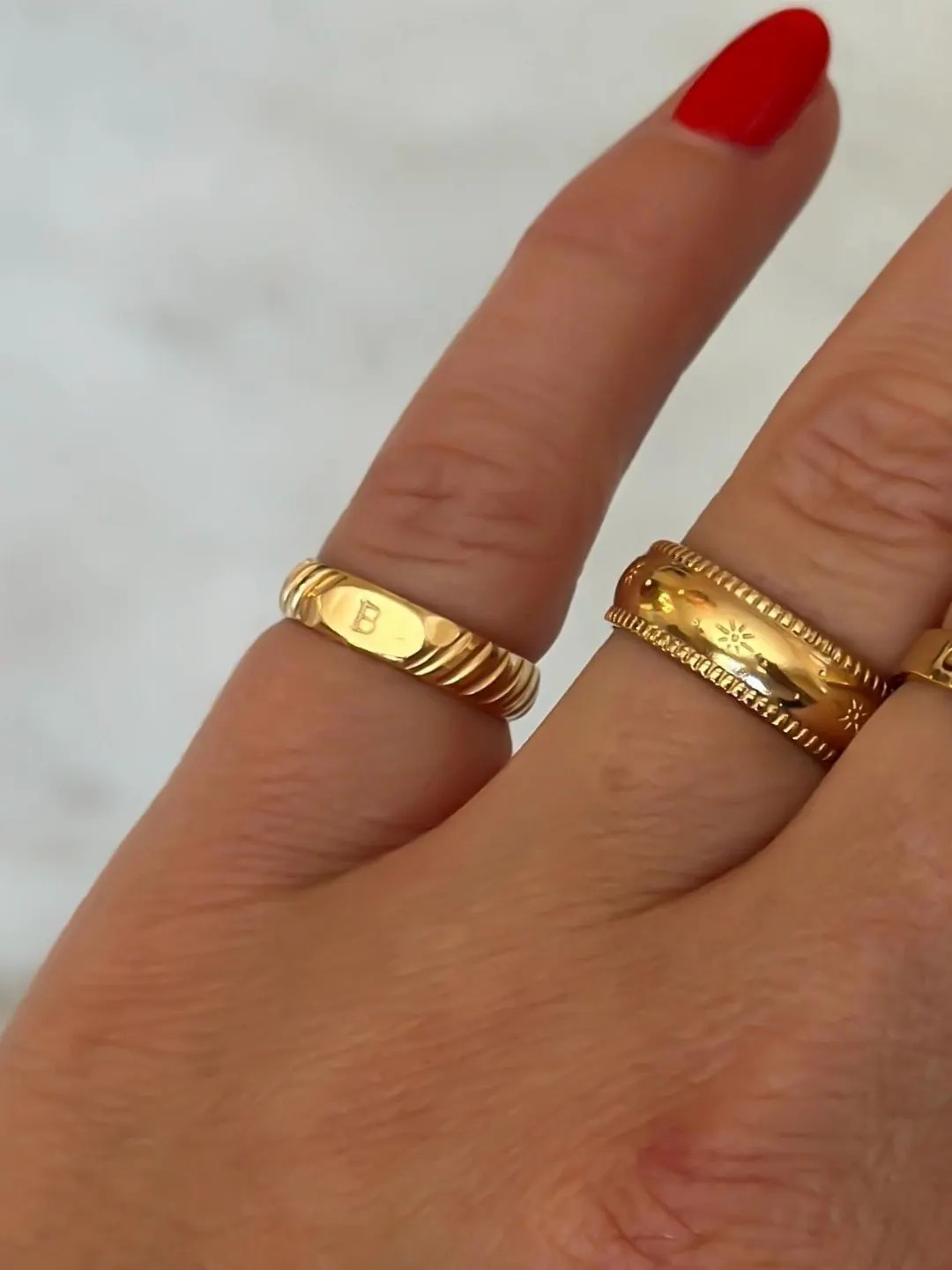 14k Gold Fill Initial Ring Signet Pinky Ring Custom Ring Jewelry Gift Personalized Ring Gold Wome... | Etsy (US)